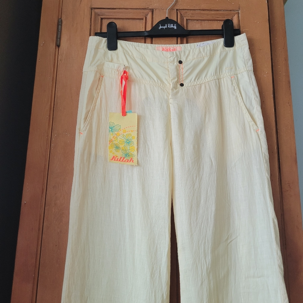 Y2K Killah Deadstock Low Rise Cotton Pants Yellow 28 - Picture 2 of 15